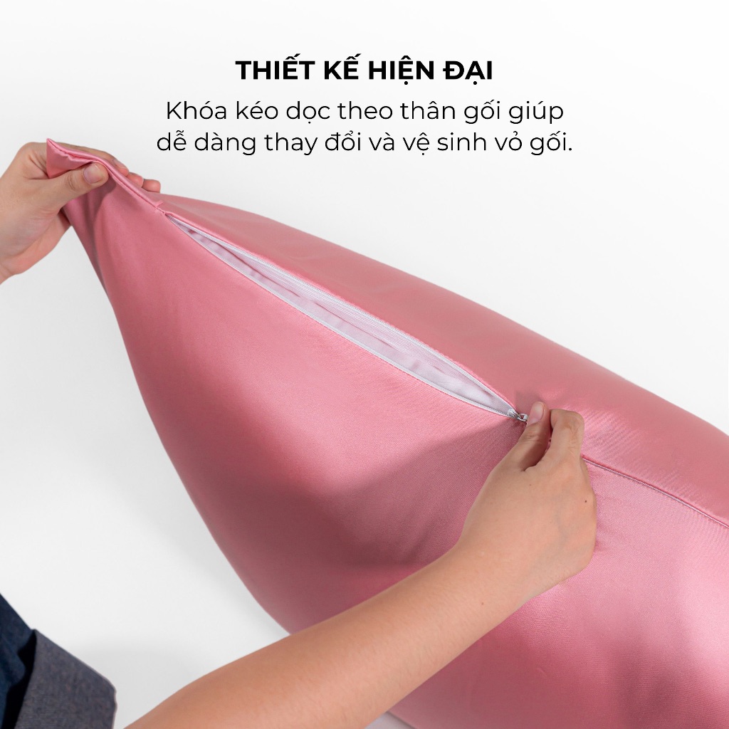 [Luxury] Vỏ Gối Nằm Lụa Satin Premium Cao Cấp Phong Cách Sang Trọng 50x70 cm