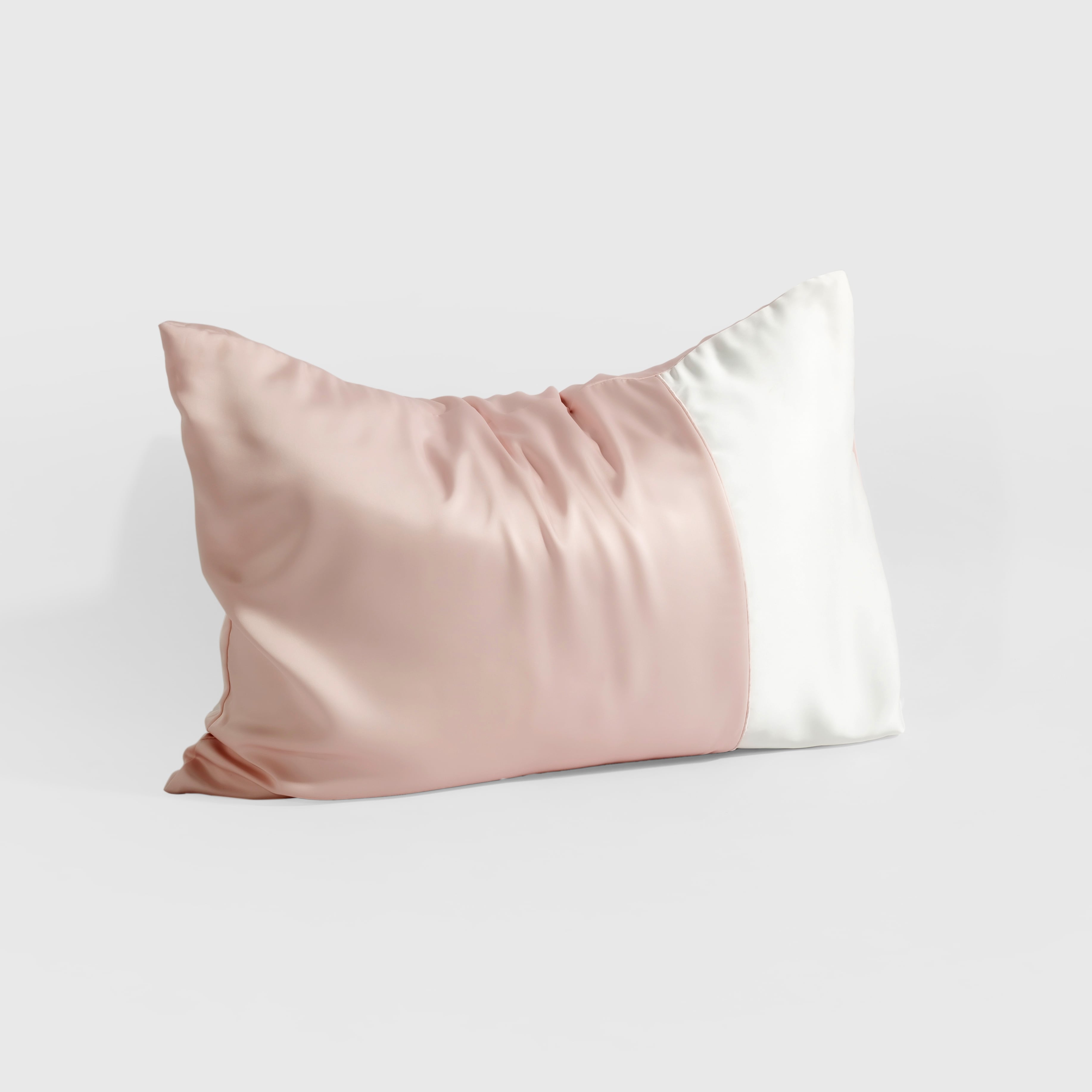 [Elegant] Vỏ Gối Nằm Lụa Satin Premium Cao Cấp Phối 2 Màu Trơn Phong Cách Thanh Lịch 50x70 cm