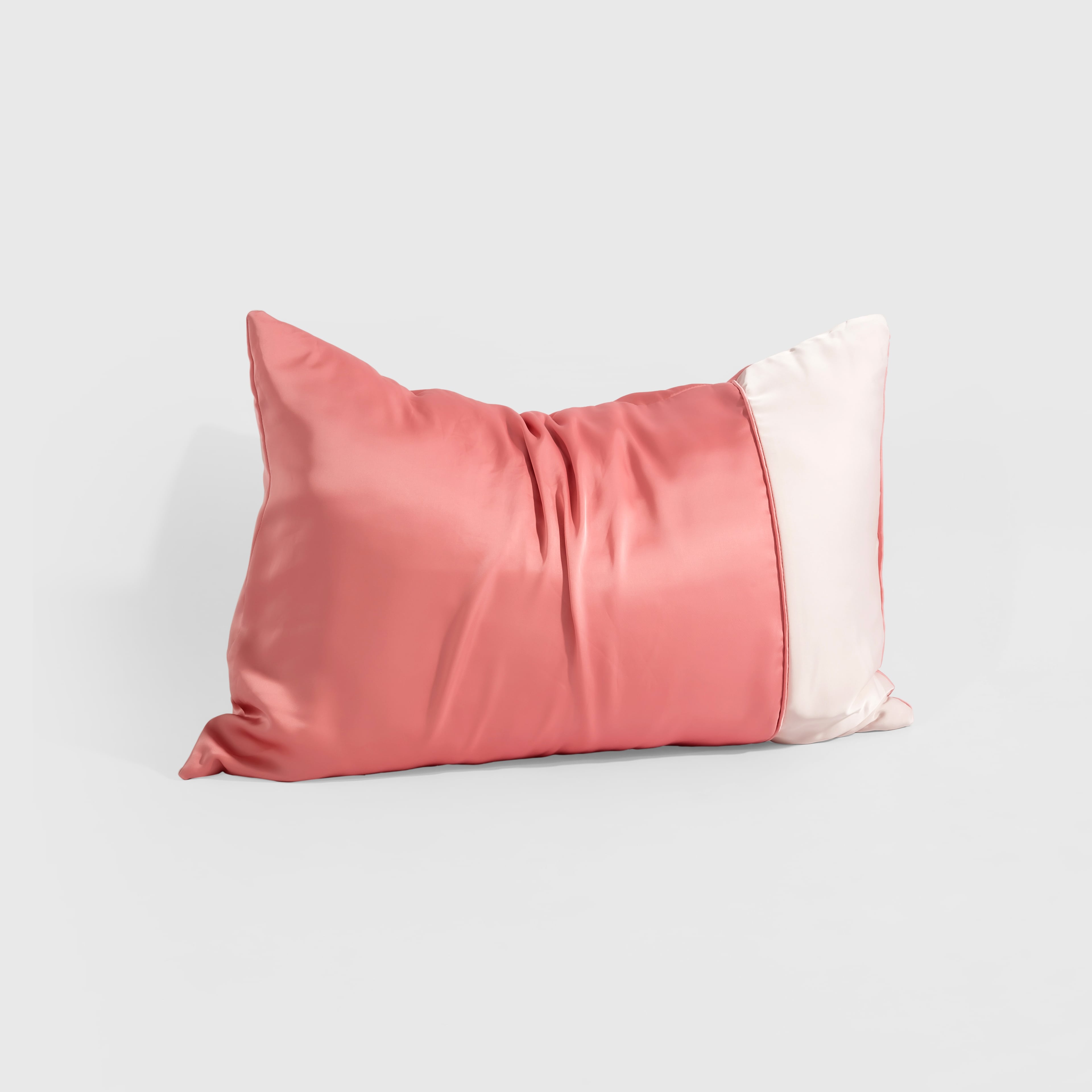 [Elegant] Premium Satin Silk Pillowcase Dual-Tone Plain Elegant Style 50x70 cm