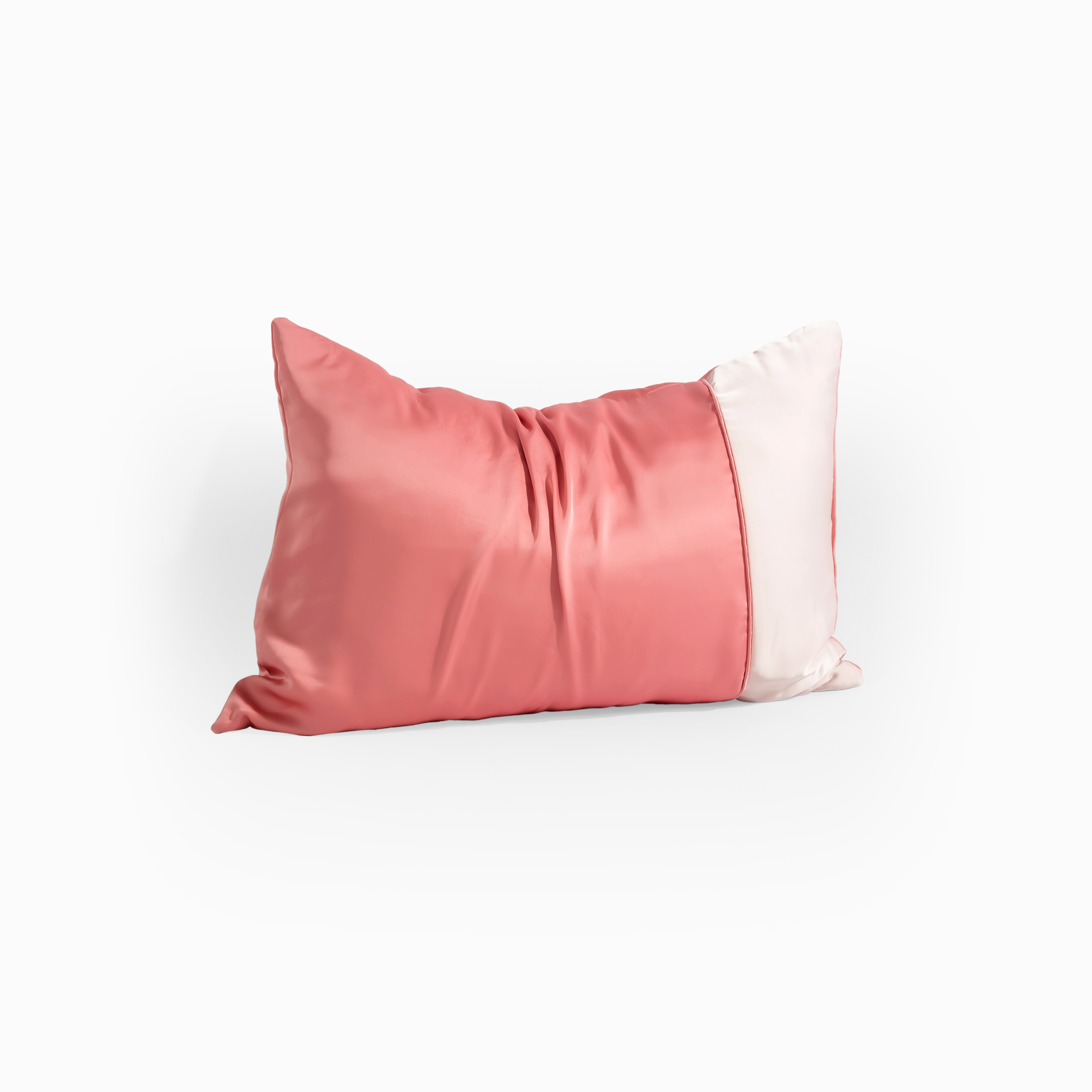 [Elegant] Vỏ Gối Nằm Lụa Satin Premium Cao Cấp Phối 2 Màu Trơn Phong Cách Thanh Lịch 50x70 cm