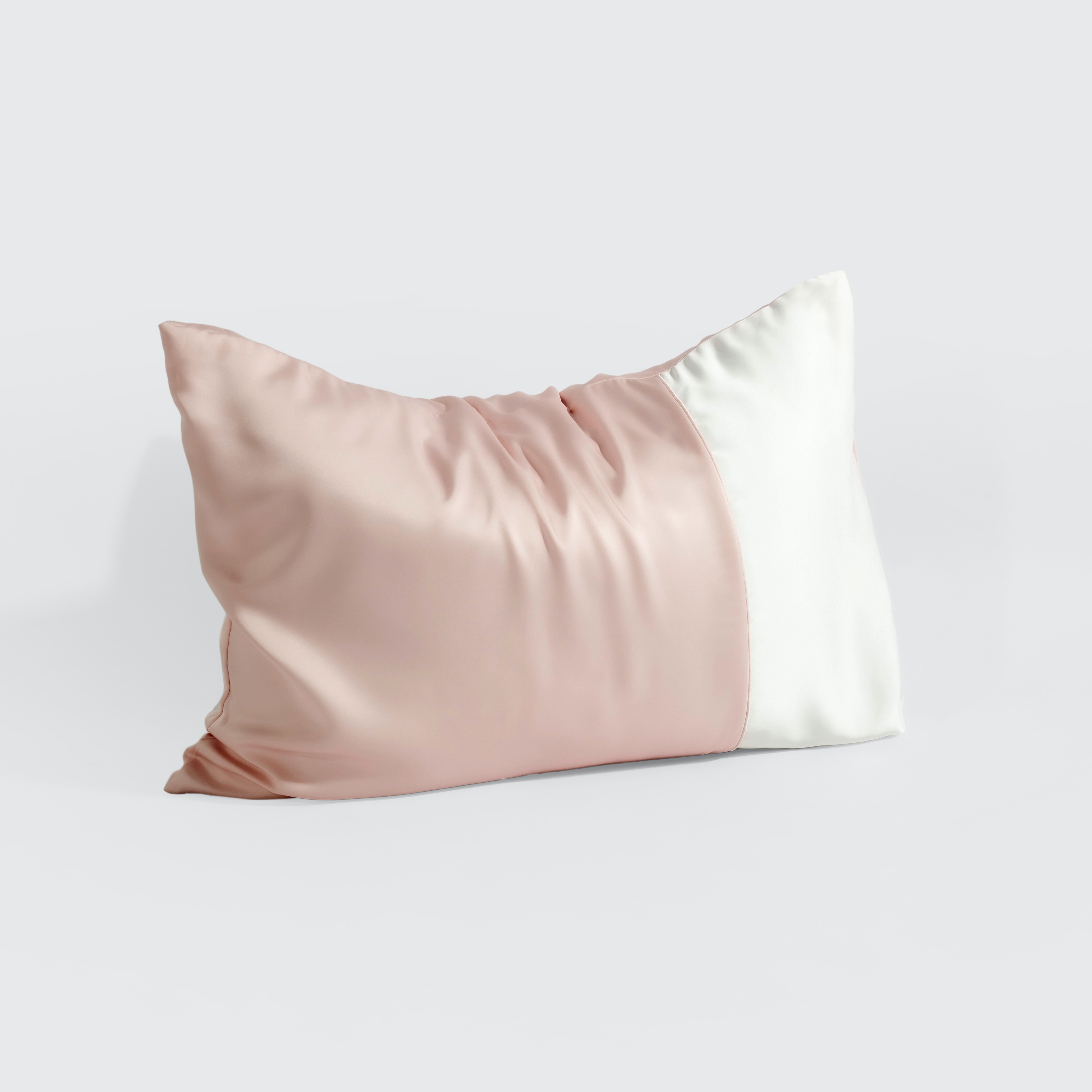 [Elegant] Vỏ Gối Nằm Lụa Satin Premium Cao Cấp Phối 2 Màu Trơn Phong Cách Thanh Lịch 50x70 cm