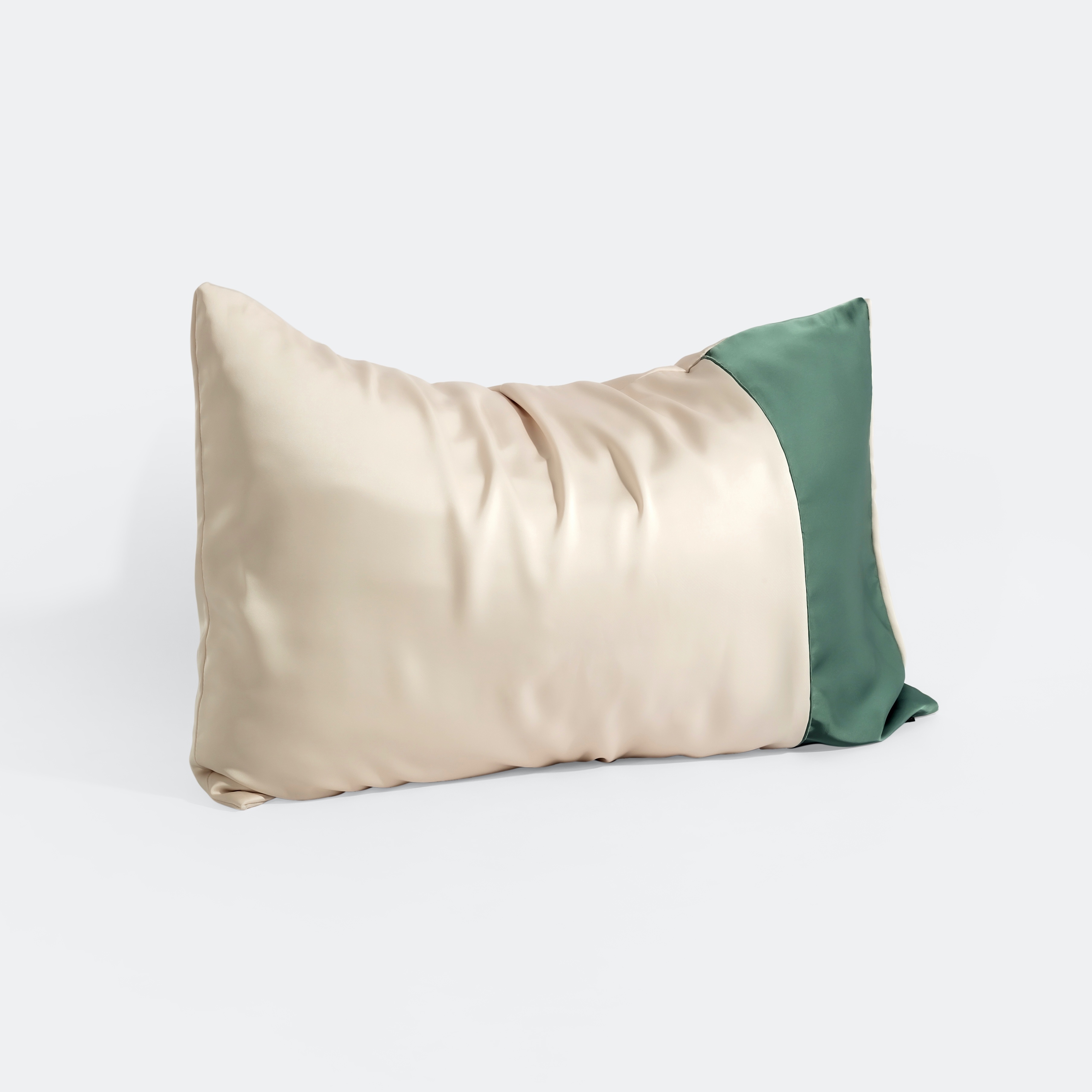 [Elegant] Vỏ Gối Nằm Lụa Satin Premium Cao Cấp Phối 2 Màu Trơn Phong Cách Thanh Lịch 50x70 cm