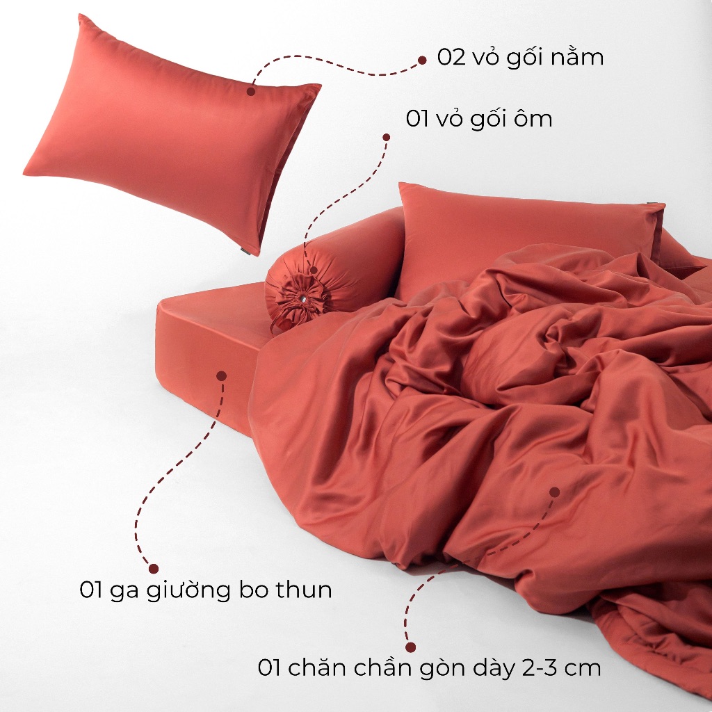 [ Elegant] Bộ Chăn Ga Gối Lụa Tencel Phong Cách Thanh Lịch